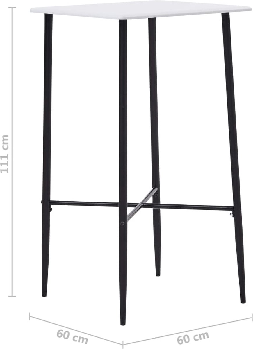 Vidaxl Bartafel 60x60x111 Cm Mdf Wit