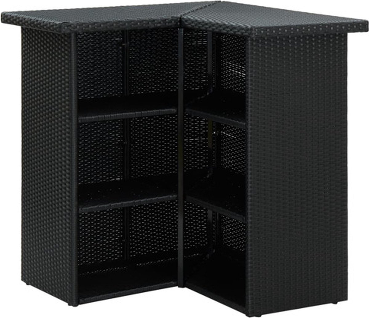 Vidaxl Hoekbartafel 100x50x105 Cm Poly Rattan - Zwart