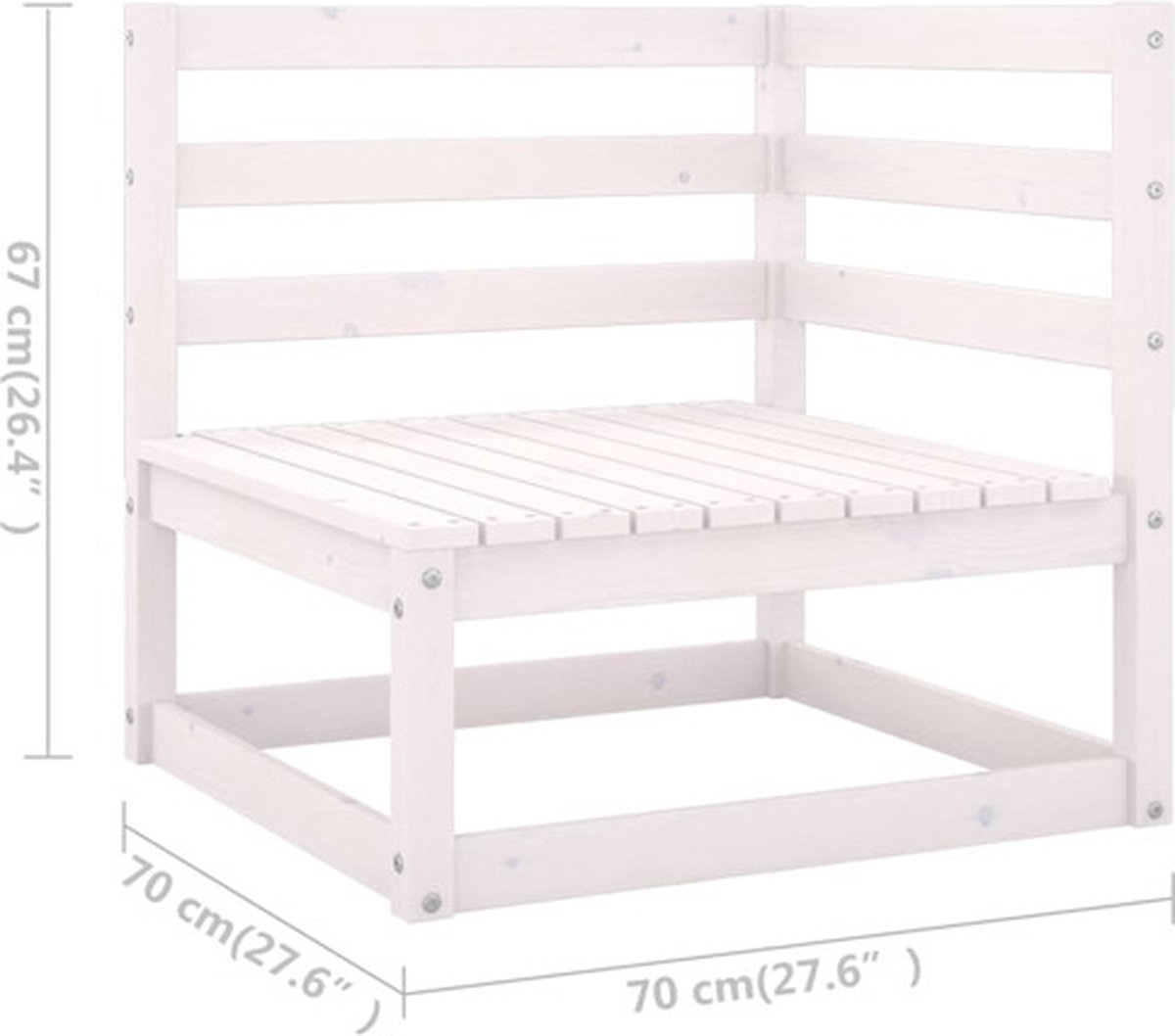 Vidaxl Tuinbank 3-zits Met Kussens Massief Grenenhout