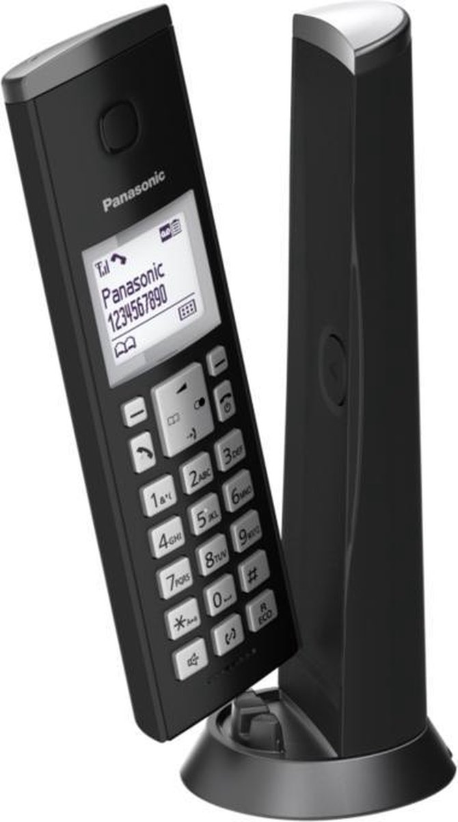 Panasonic Dect Design Residentiële Telefoon - Tgk220 - Met Antwoordapparaat - Zwart