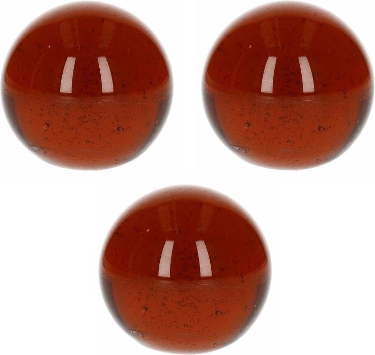 Set Van 3x Stuks Grote Koperen Speelgoed Knikkers 6 Cm - Knikkers - Bruin