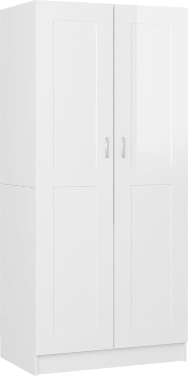 Vidaxl Kledingkast 82,5x51,5x180 Cm Spaanplaat Hoogglans Wit