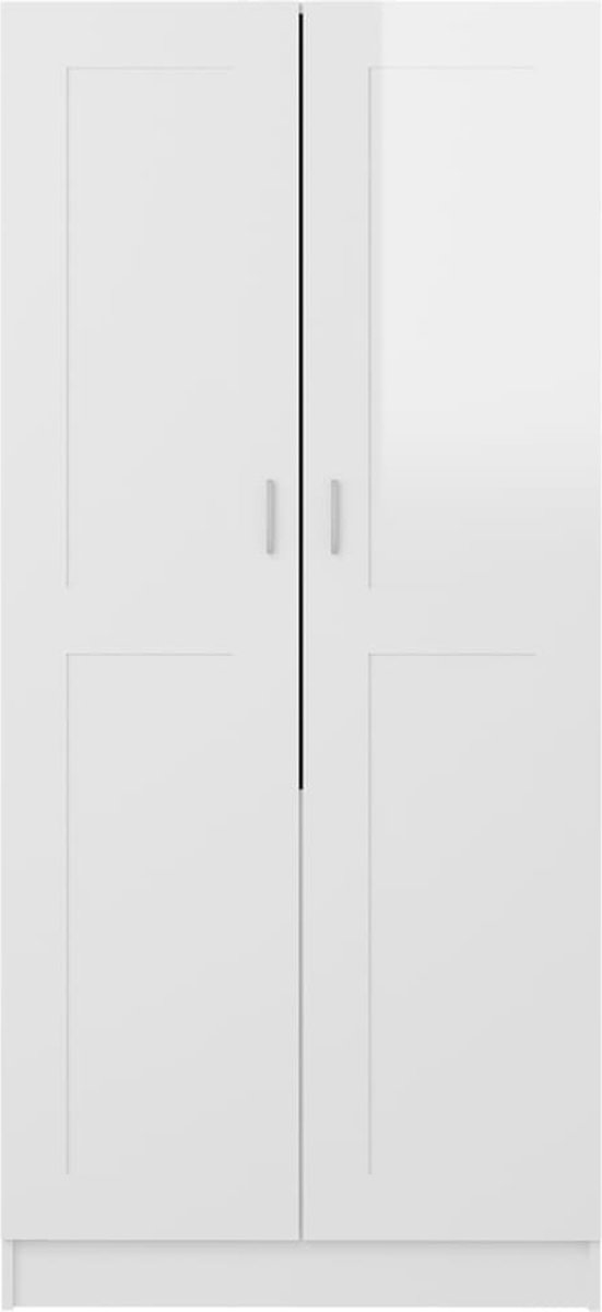 Vidaxl Kledingkast 82,5x51,5x180 Cm Spaanplaat Hoogglans Wit