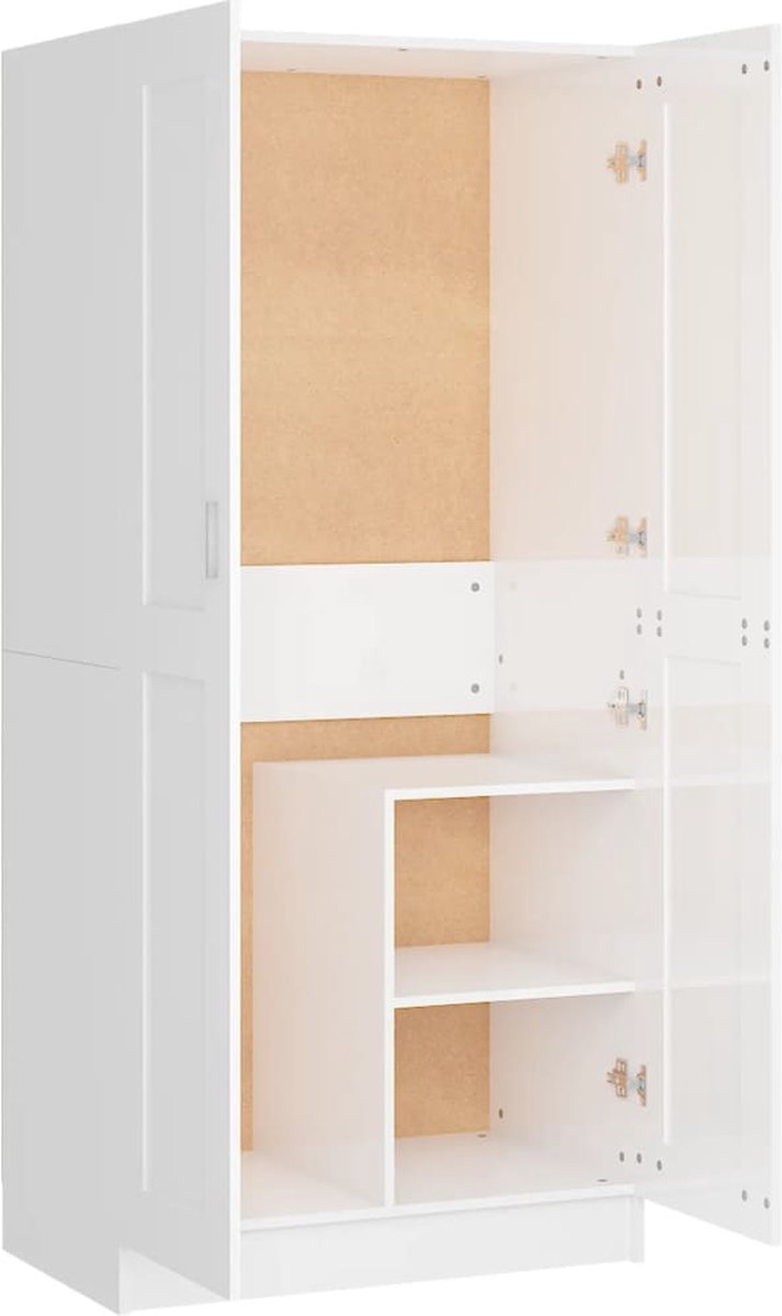 Vidaxl Kledingkast 82,5x51,5x180 Cm Spaanplaat Hoogglans Wit