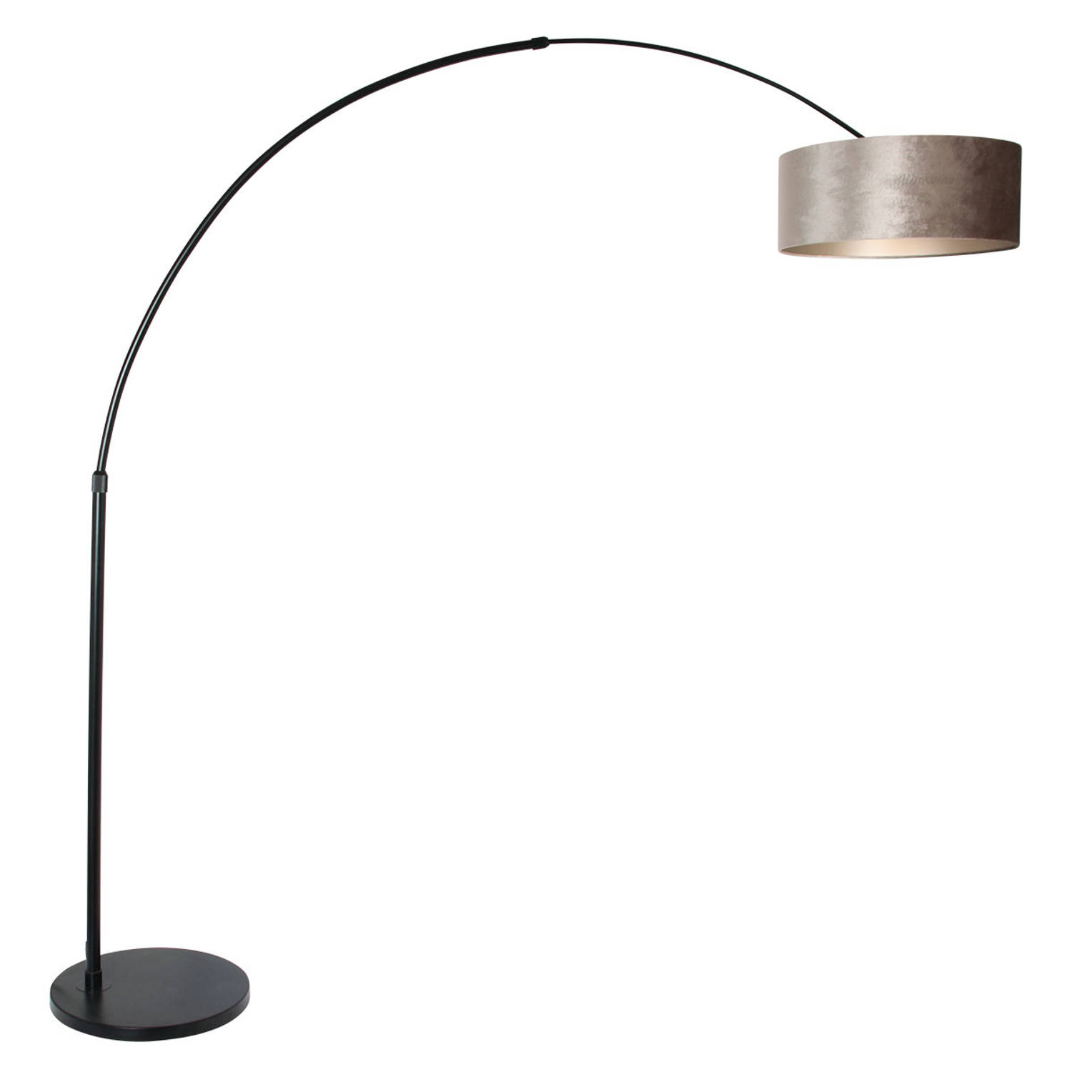 Steinhauer Vloerlamp Sparkled Light 8128 Kap Zilveren Velours - Zwart