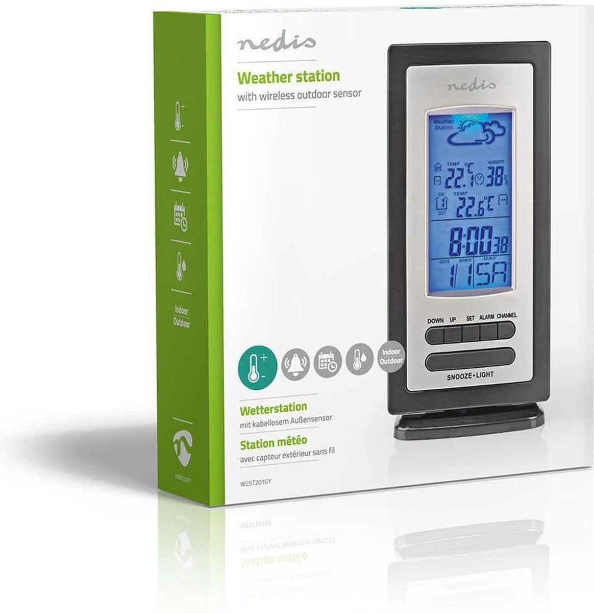 Nedis Weerstation - West201gy - Zwart