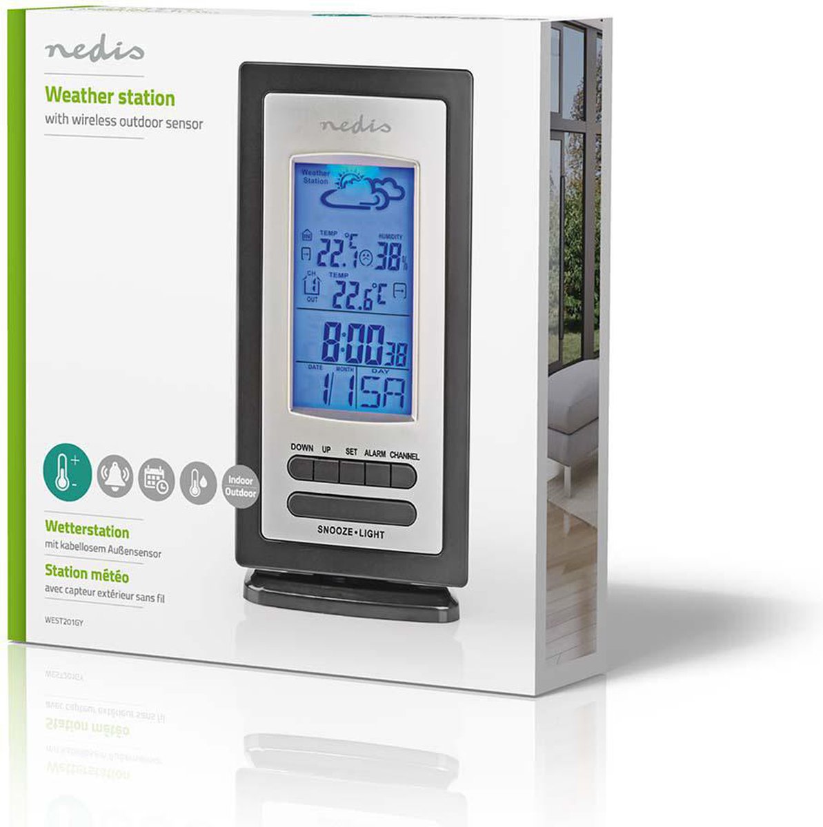 Nedis Weerstation - West201gy - Zwart