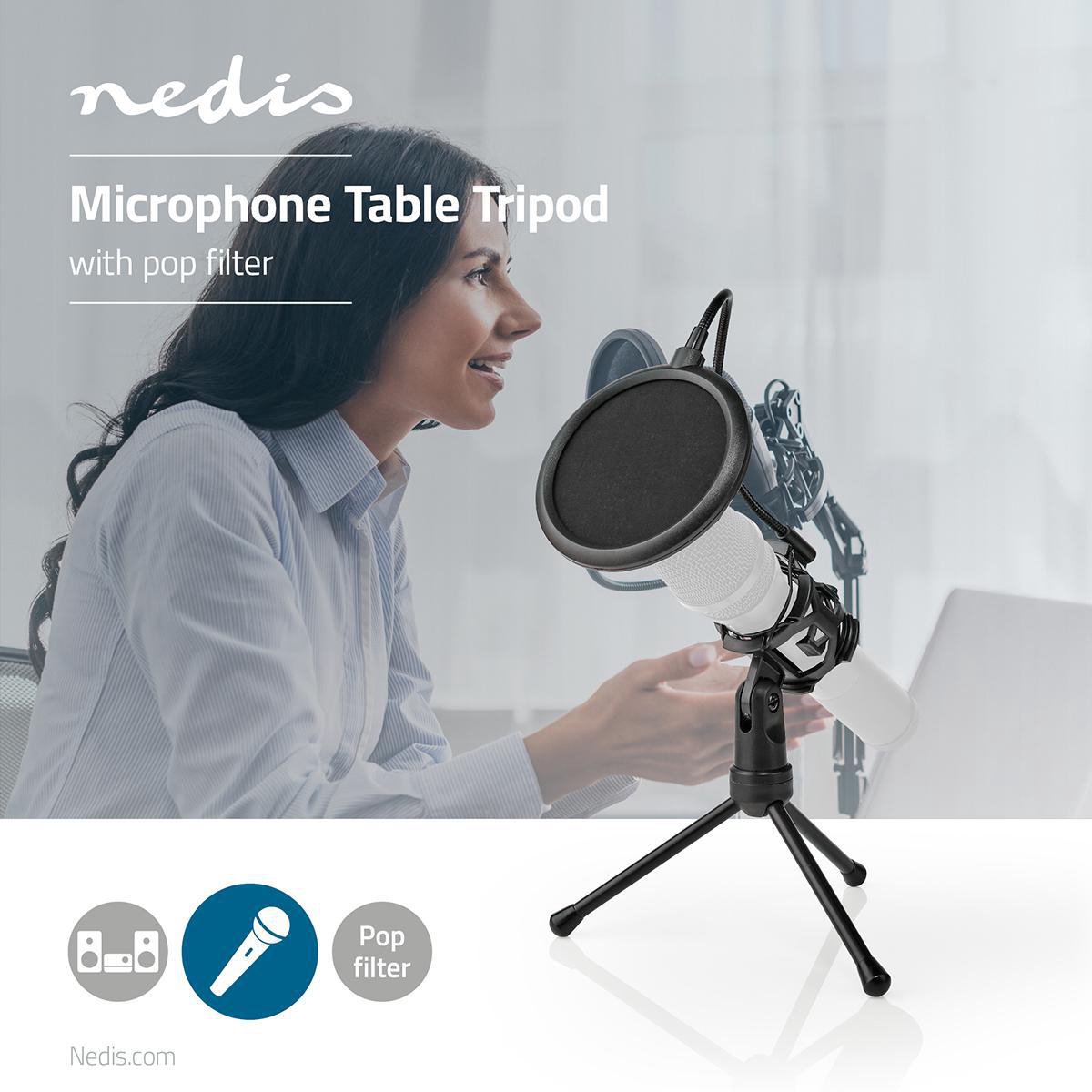 Nedis Microfoonstandaard - Mpst00bk - Zwart