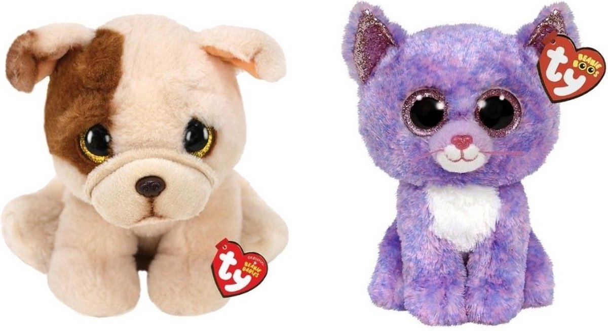 ty - Knuffel - Beanie Buddy - Houghie Dog & Cassidy Cat