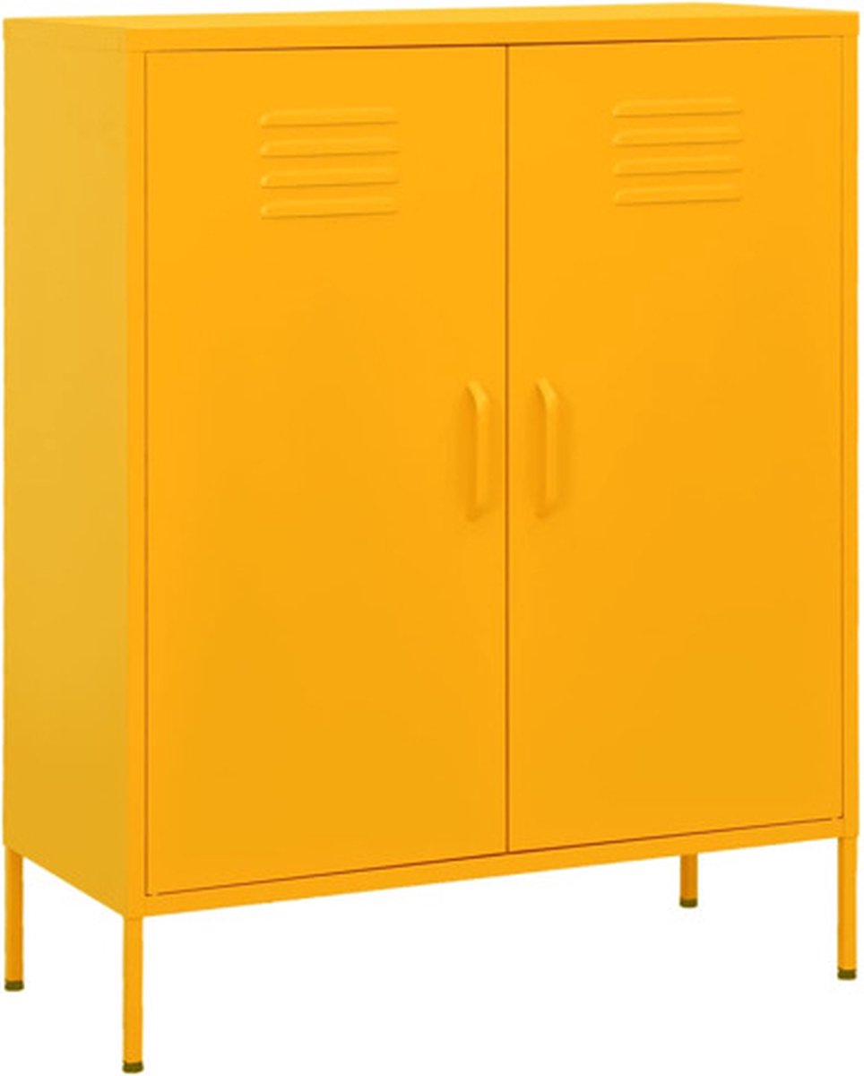 Vidaxl Opbergkast 80x35x101,5 Cm Staal Mosterd - Amarillo