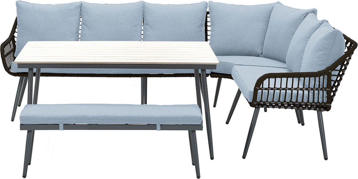 Garden Impressions Lucas Lounge Dining Set 6-delig - Zwart - Grijs