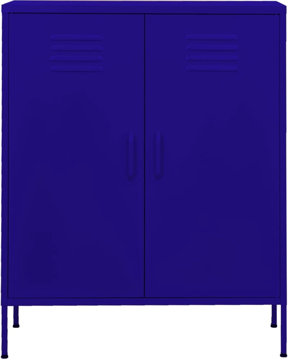 Vidaxl Opbergkast 80x35x101,5 Cm Staal Marine - Blauw