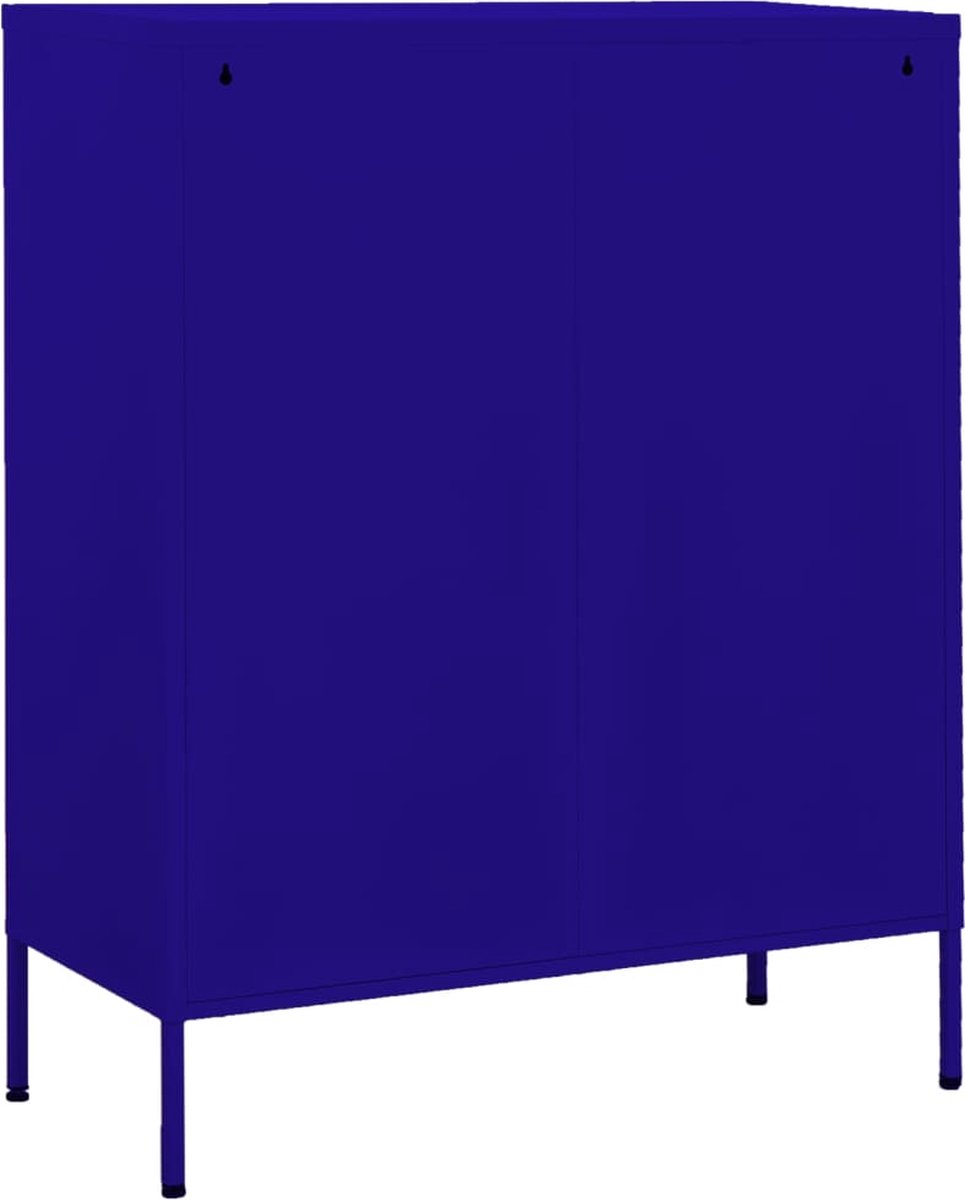 Vidaxl Opbergkast 80x35x101,5 Cm Staal Marine - Blauw