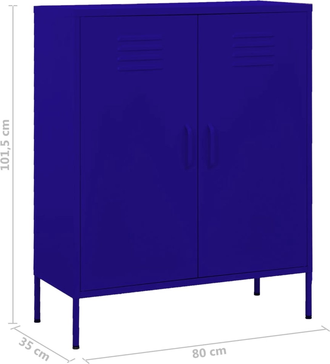 Vidaxl Opbergkast 80x35x101,5 Cm Staal Marine - Blauw