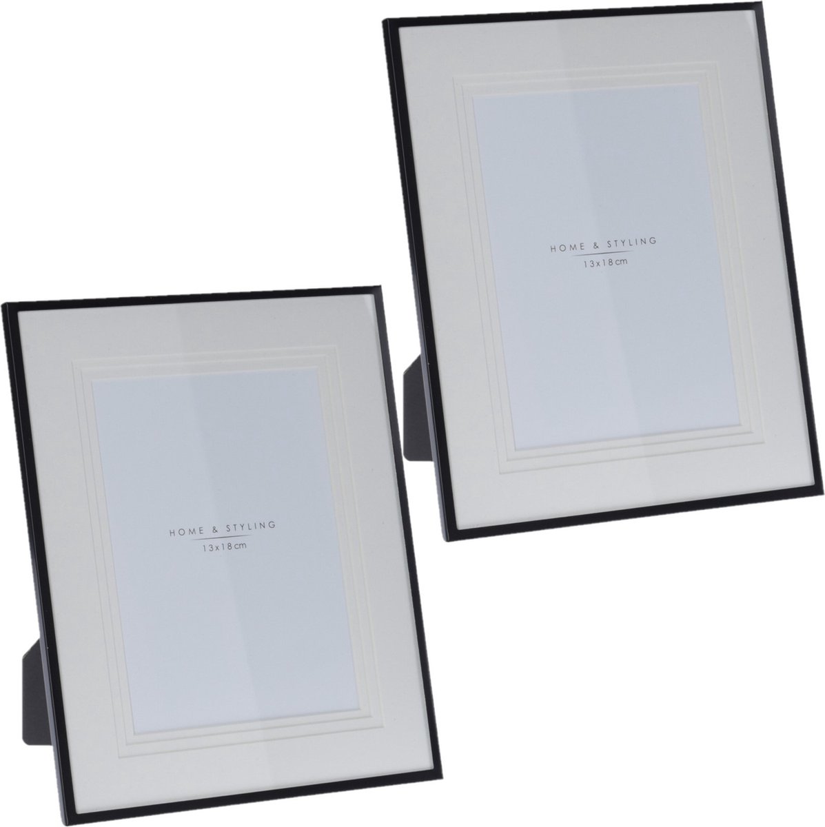 2x Stuks Aluminium Fotolijst Geschikt Voor Een Foto Van 20 X 25 Cm - Fotolijsten - Zwart