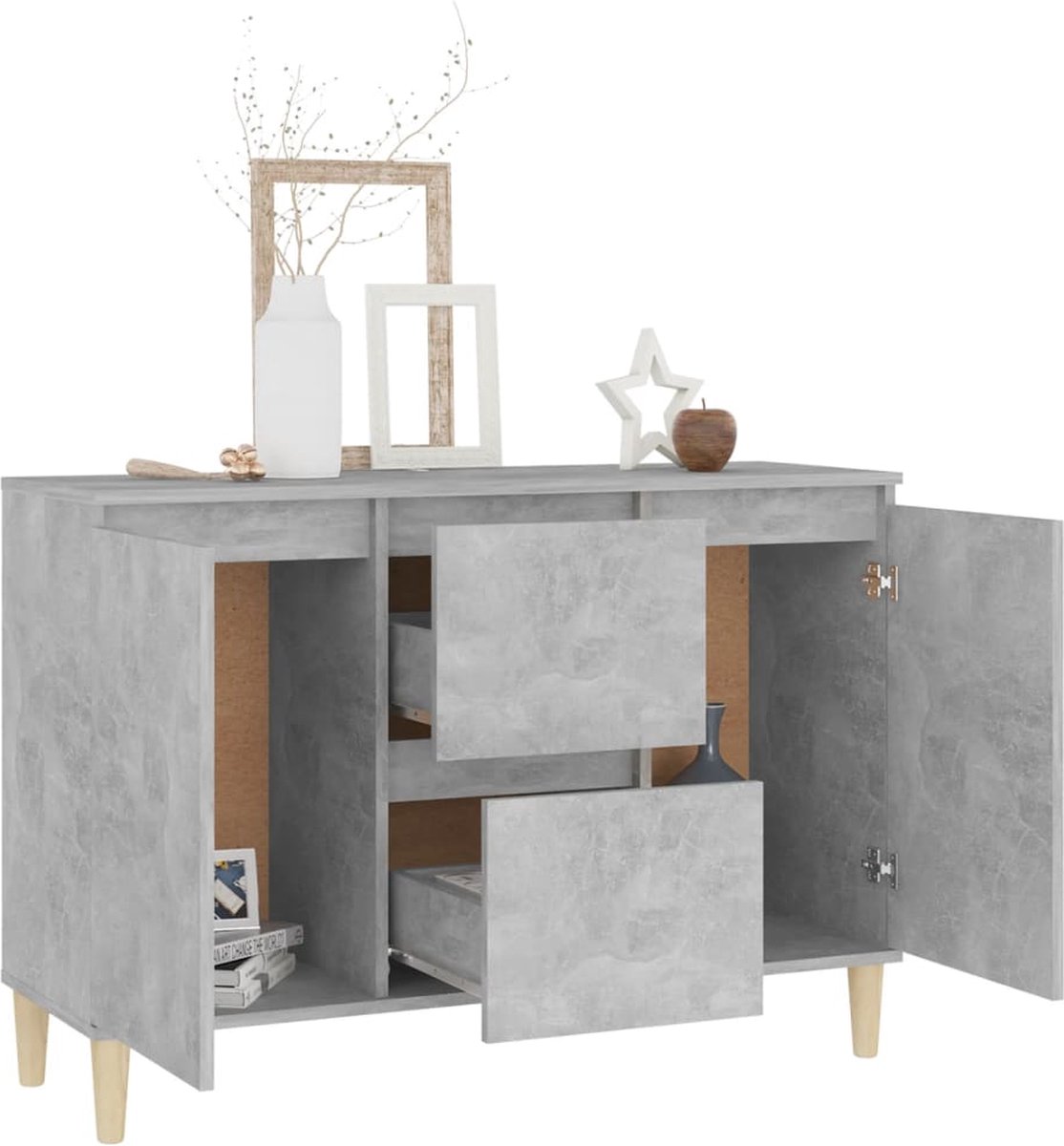 Vidaxl Dressoir 103,5x35x70 Cm Spaanplaat Beton - Grijs