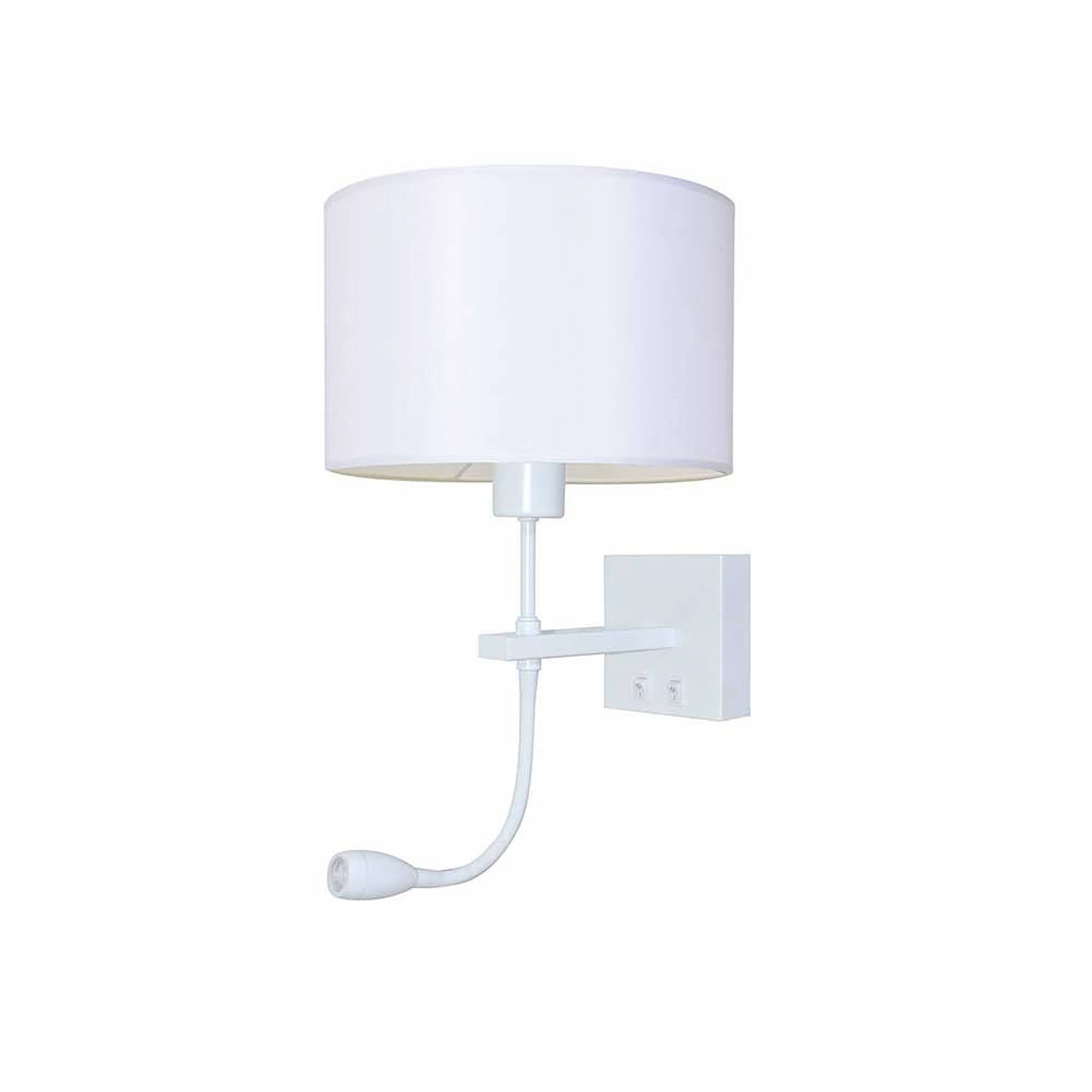 Lamponline Wandlamp Quad Incl. Kap Ø 20 Cm Wit