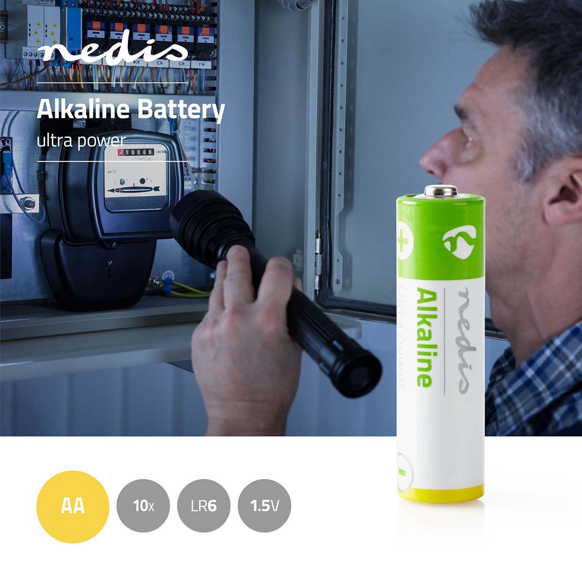 Nedis Alkaline-batterij Aa - Baaklr610bl - Groen