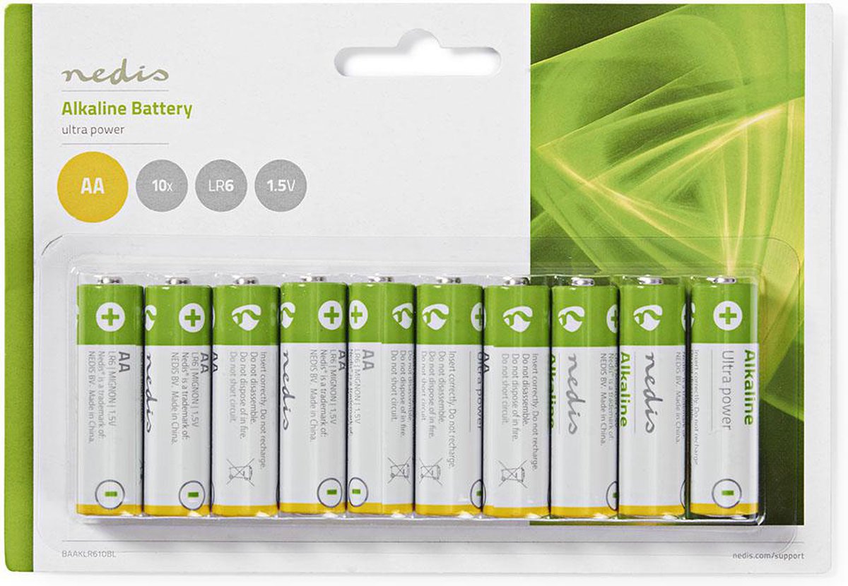 Nedis Alkaline-batterij Aa - Baaklr610bl - Groen