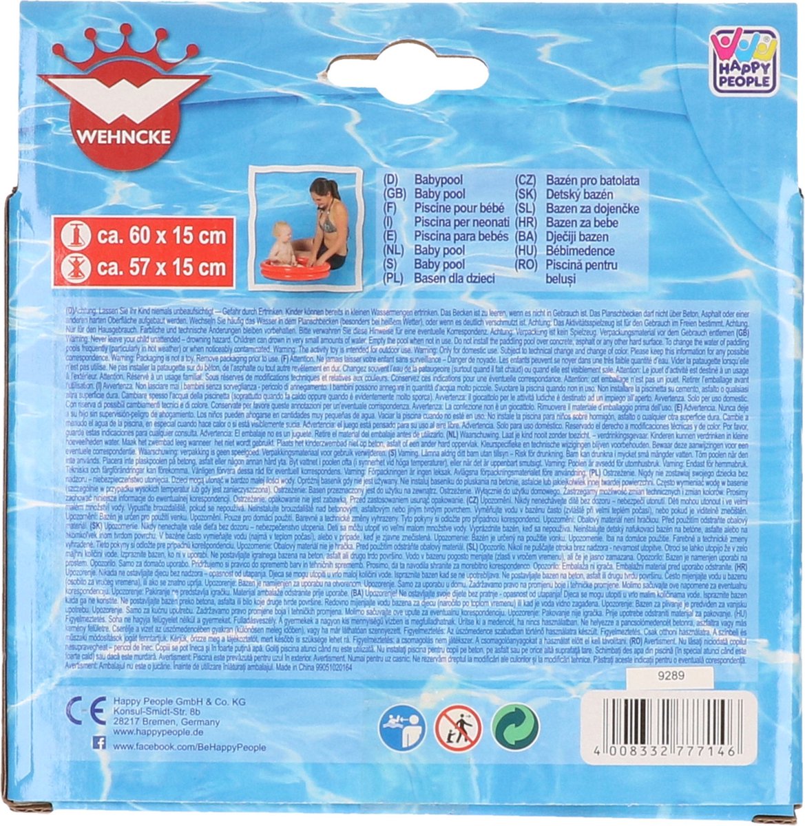 Rood/blauw Rond Opblaasbaar Baby Zwembad 60 Cm - Opblaaszwembaden