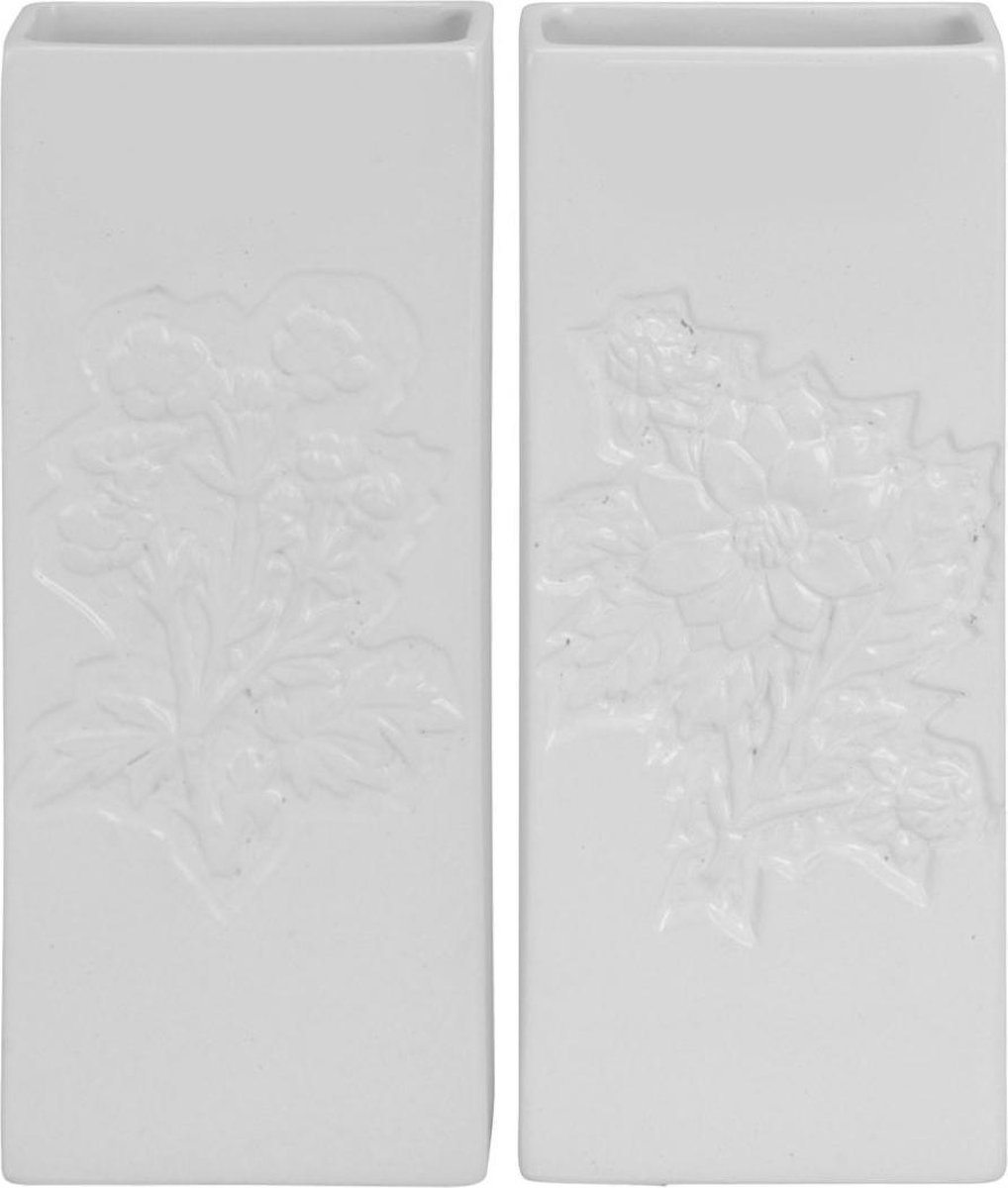 2x Witte Radiator Bak Luchtbevochtigers / Waterverdampers Bloemen Motief 20 Cm - Luchtbevochters