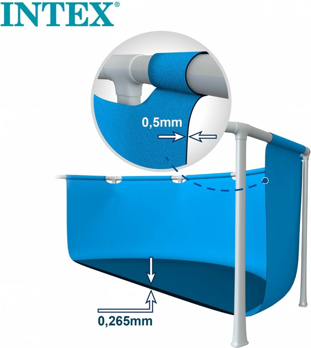 Intex Opzetzwembad 244 X 51 Cm Staal/pvc - Blauw