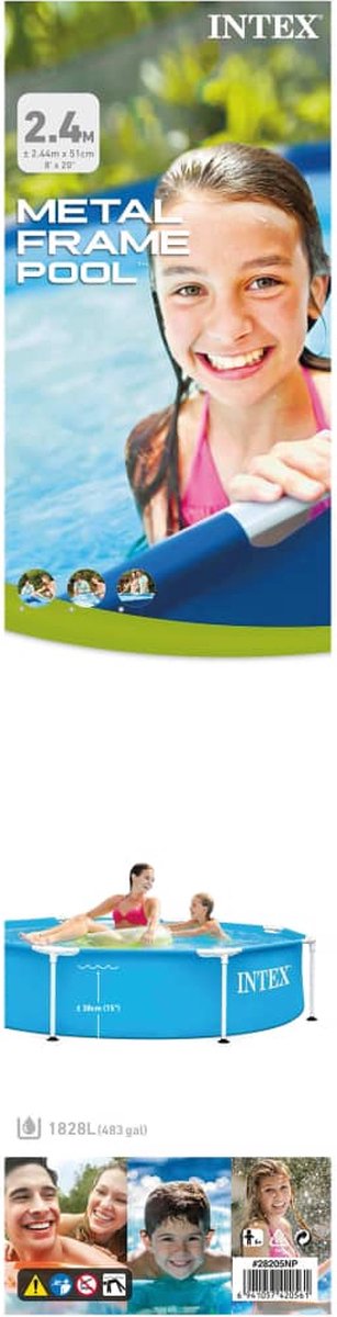 Intex Opzetzwembad 244 X 51 Cm Staal/pvc - Blauw