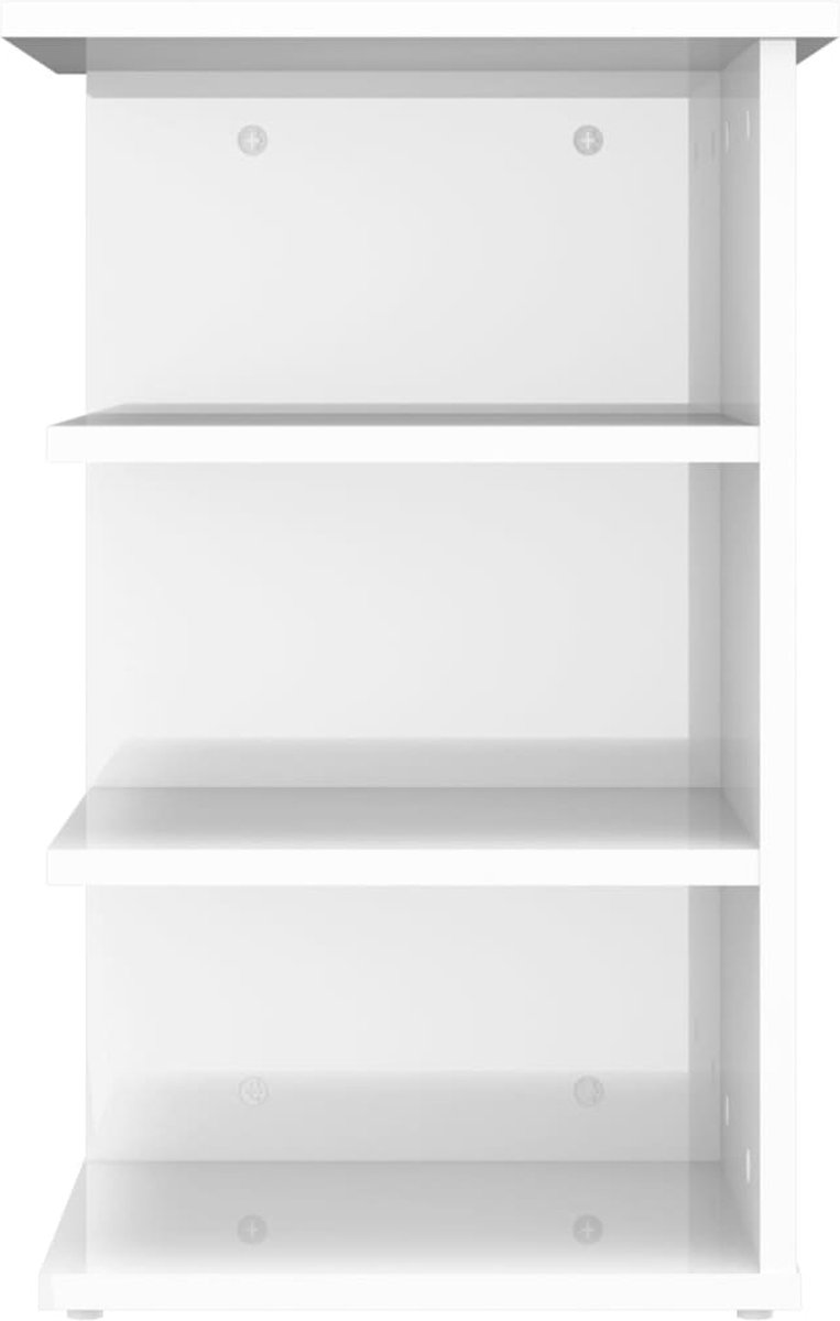 Vidaxl Bijzetkast 35x35x55 Cm Spaanplaat Hoogglans Wit