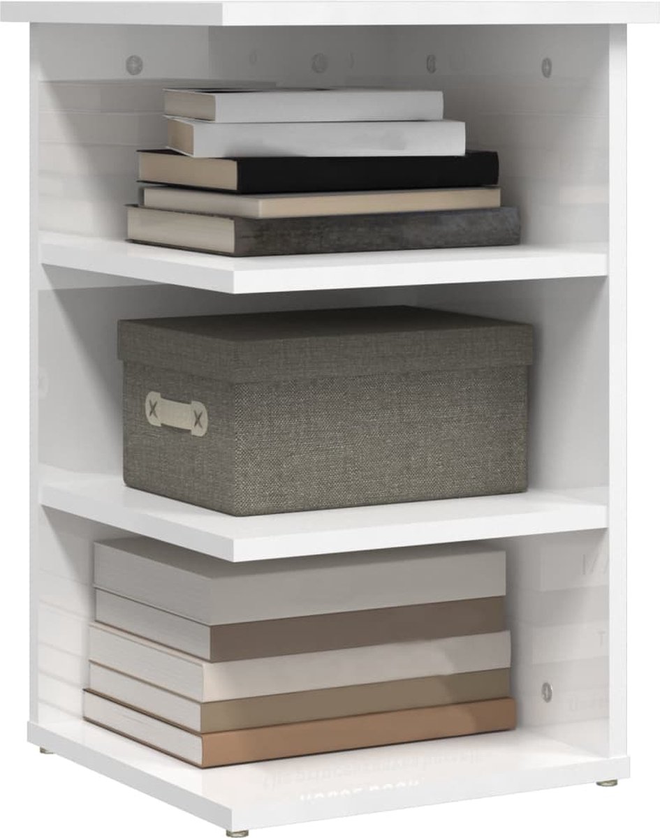 Vidaxl Bijzetkast 35x35x55 Cm Spaanplaat Hoogglans Wit