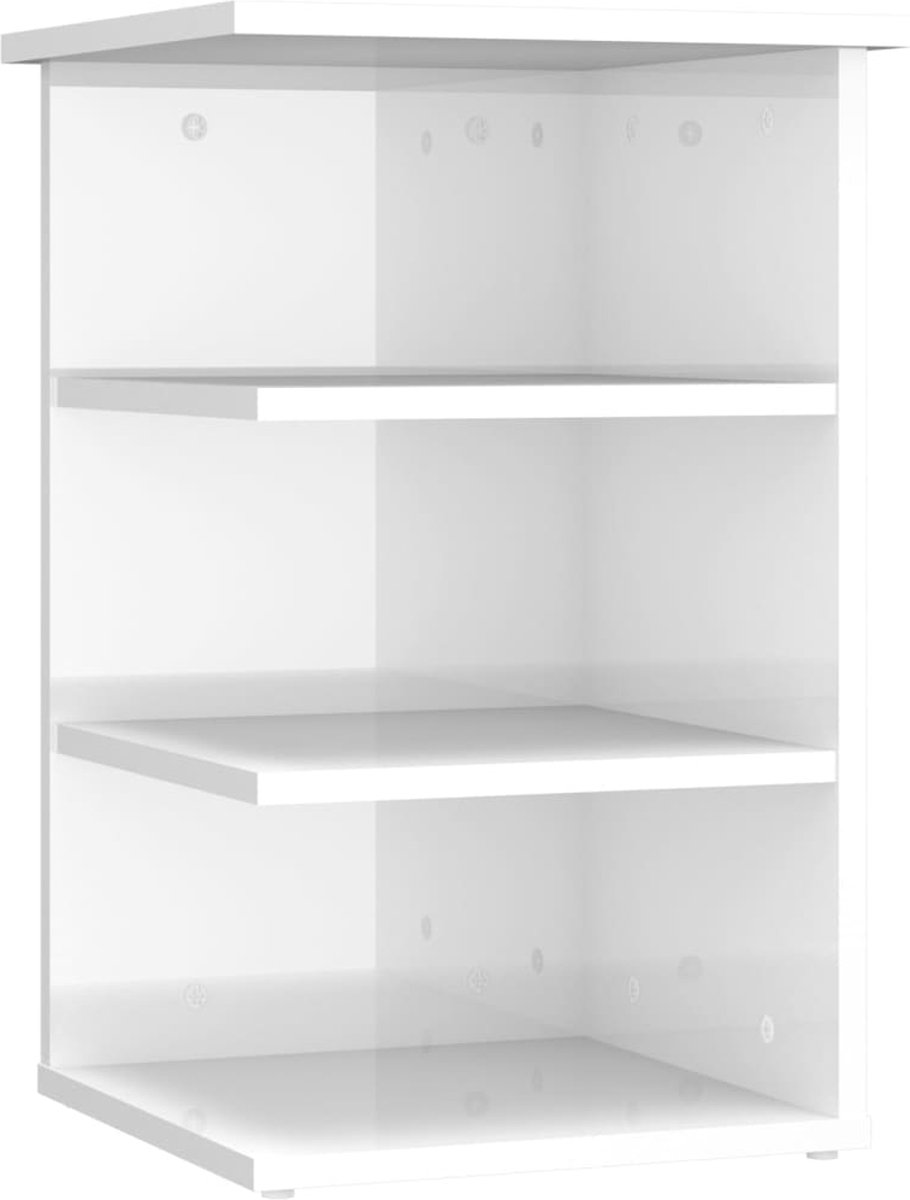 Vidaxl Bijzetkast 35x35x55 Cm Spaanplaat Hoogglans Wit