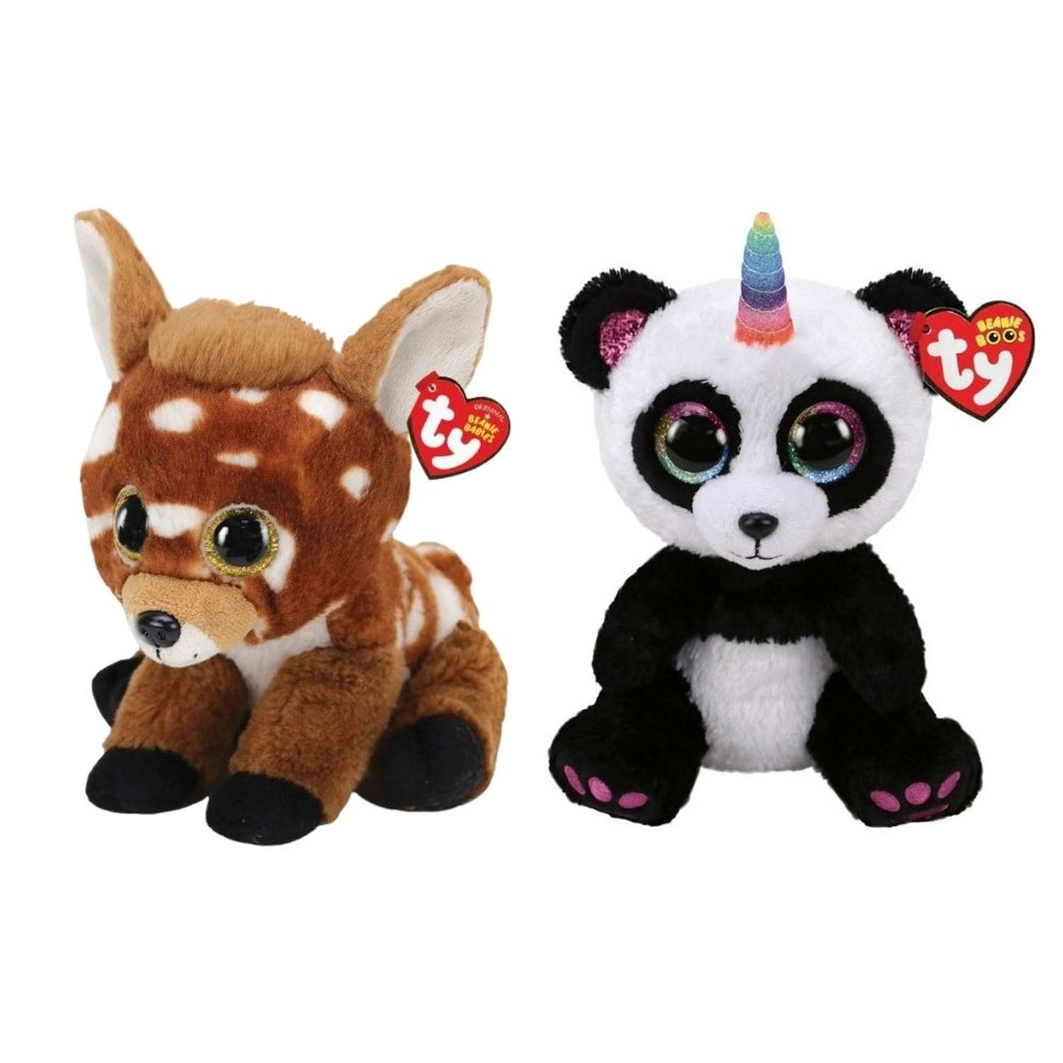 ty - Knuffel - Beanie Buddy - Buckley Deer & Paris Panda