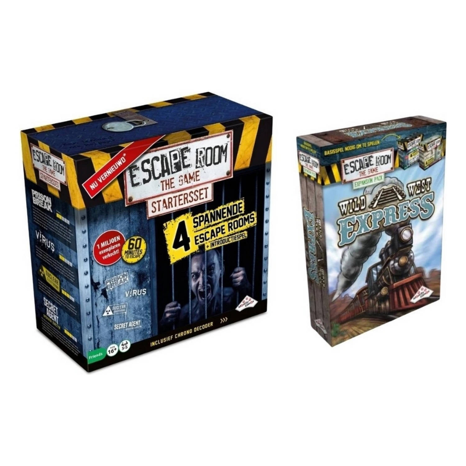 Identity Games Spellenbundel - Escape Room - 2 Stuks - The Game Basisspel & Uitbreiding Wild West Express