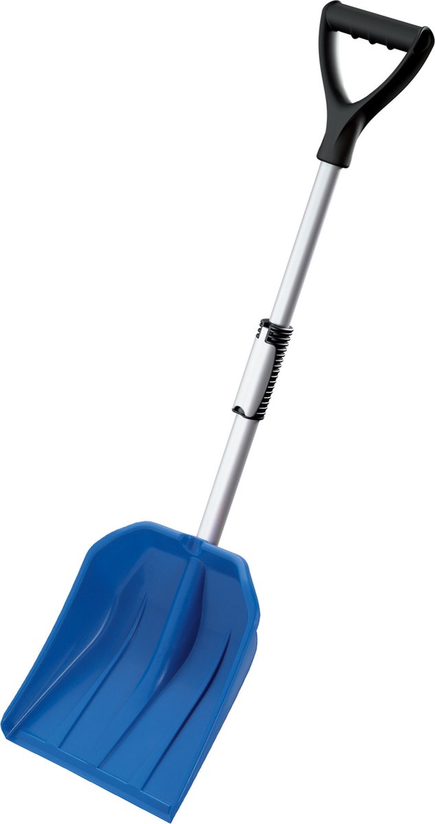 Compacte Sneeuwschep Telescopisch 80 - 100 Cm + Harde Bezem Telescopisch 80 - 130 Cm - Sneeuwschuivers - Blauw