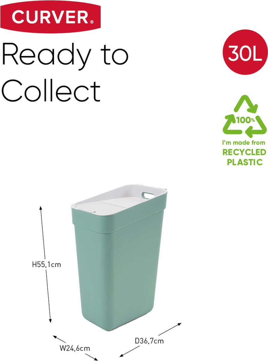 Curver Ready To Collect Afvalsorteerder 30l/licht - Groen