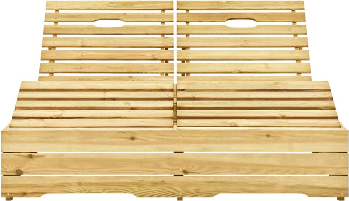 Vidaxl Ligbed Tweepersoons Met Heldere Kussens Geïmpregneerd Hout - Groen