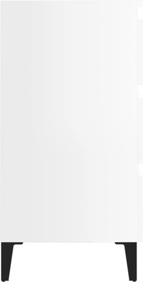 Vidaxl Nachtkastje Met Metalen Poten 40x35x69 Cm Hoogglans Wit