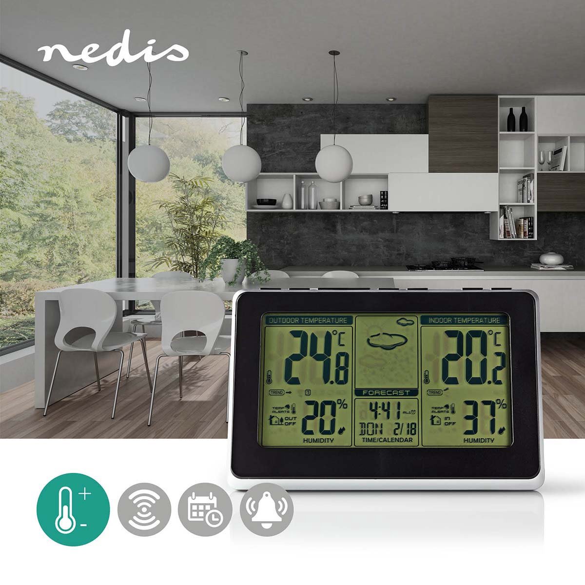 Nedis Weerstation - West400bk - Zilver