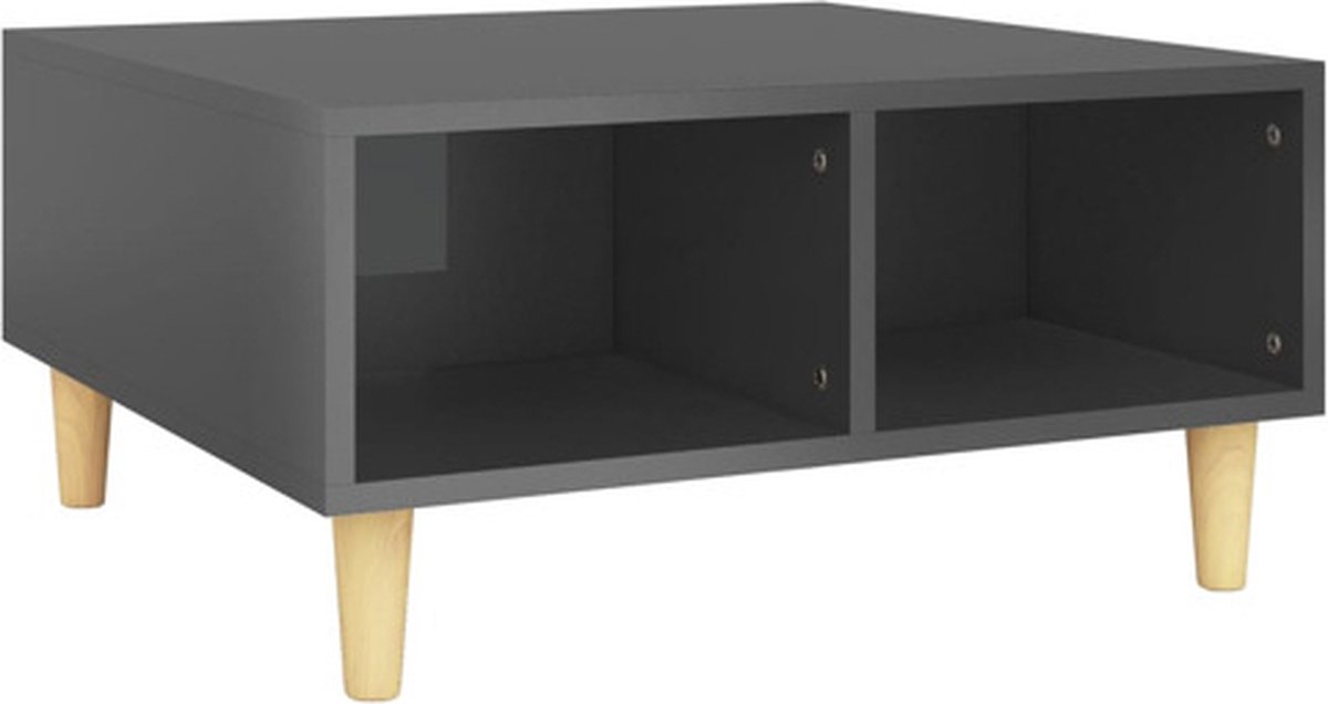 Vidaxl Salontafel 60x60x30 Cm Spaanplaat Hoogglans - Grijs