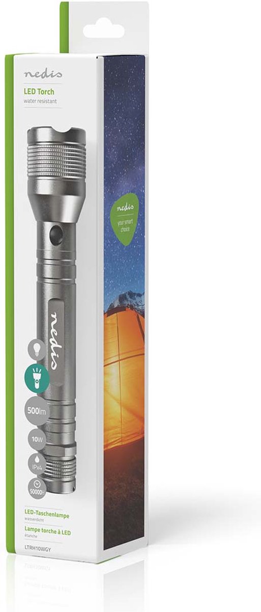 Nedis Led-zaklamp - Ltrh10wgy - Grijs