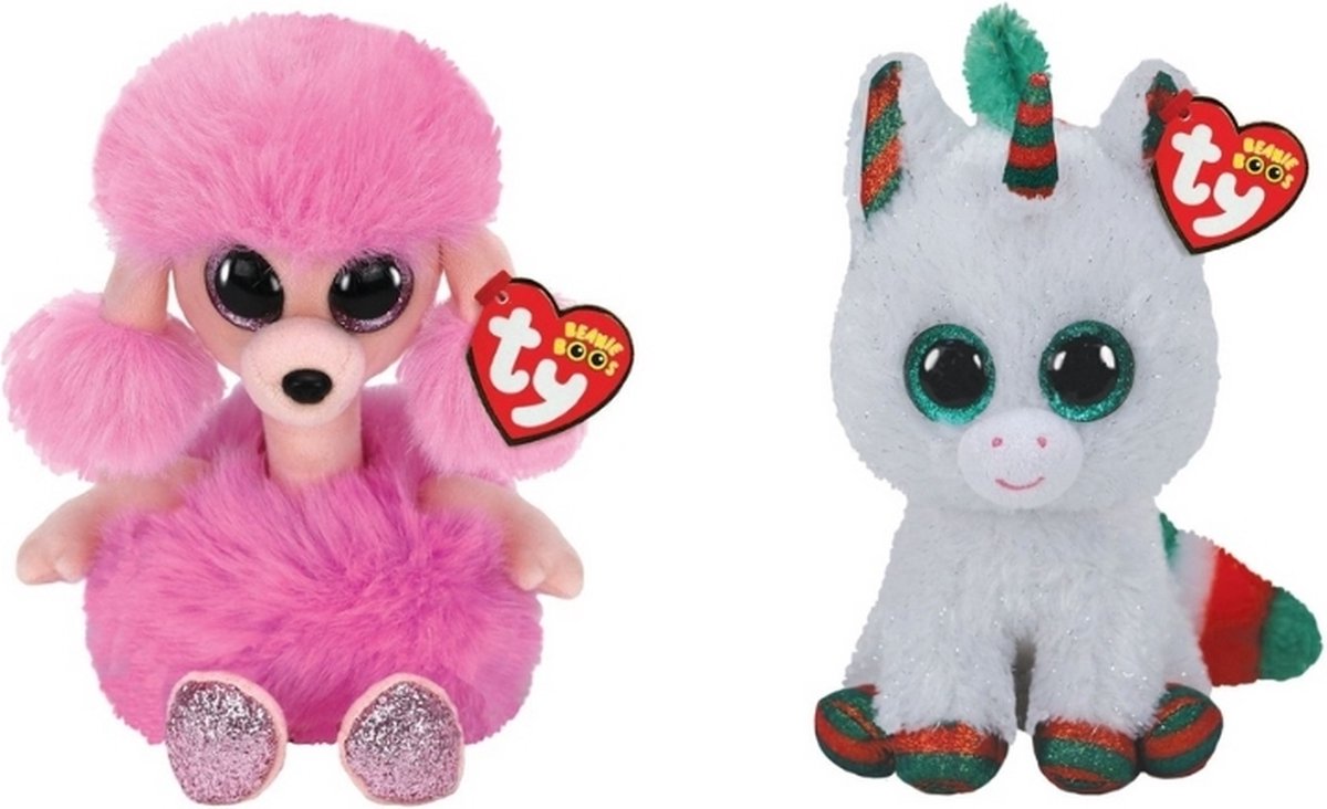 ty - Knuffel - Beanie Boo&apos;s - Camilla Poodle & Christmas Unicorn