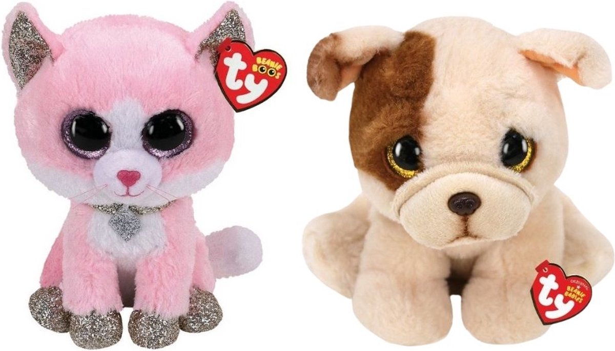 ty - Knuffel - Beanie Buddy - Fiona Pink Cat & Houghie Dog