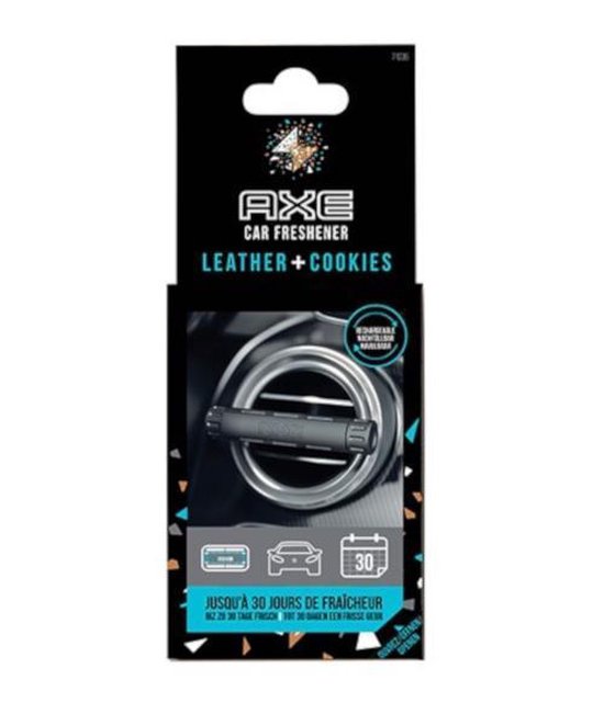 Axe Luchtverfrisser Leather + Cookies Aluminium/zilver 3-delig - Zwart