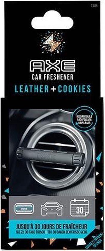 Axe Luchtverfrisser Leather + Cookies Aluminium/zilver 3-delig - Zwart