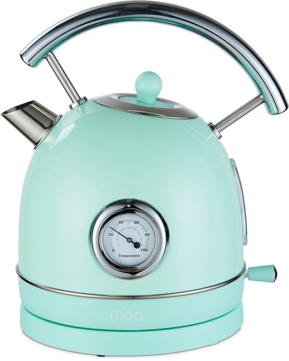 MOA Retro Waterkoker - Pastel - Mint - Elektrisch - Rvs - Ek4tg - Groen