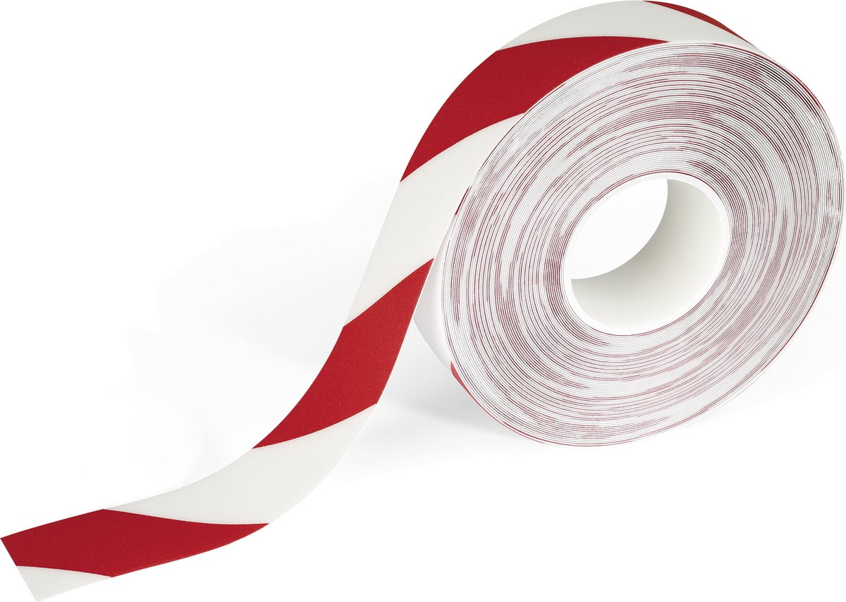 Huismerk Durable Duraline Vloer Markering Tape - 30 M - Rood/wit