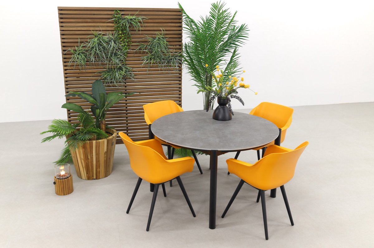 Hartman Sophie Indian Orange/arezzo 130 Cm. Tuinset - 5-delig - Zwart