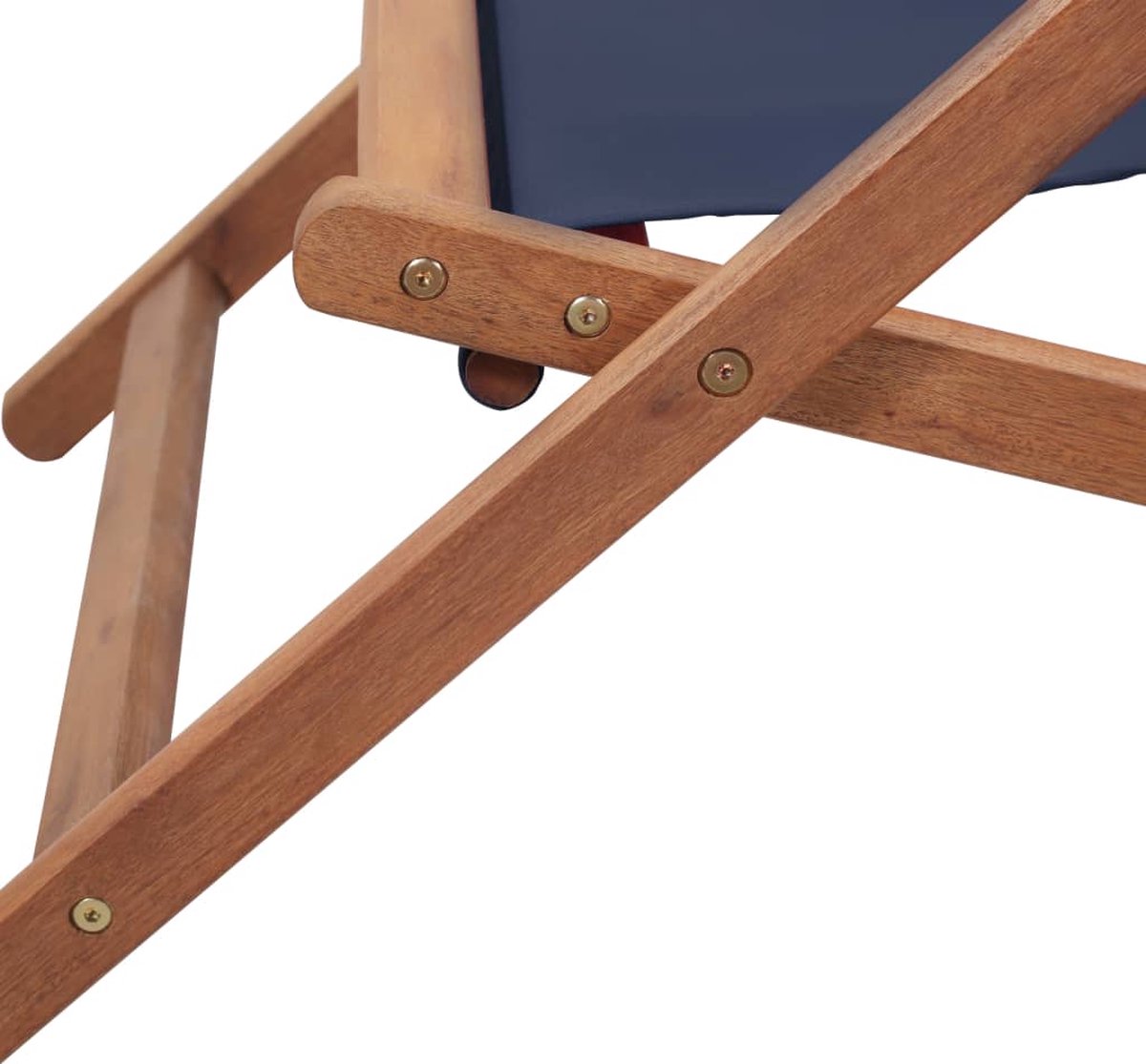 Vidaxl Strandstoel Inklapbaar Stof En Houten Frame - Blauw