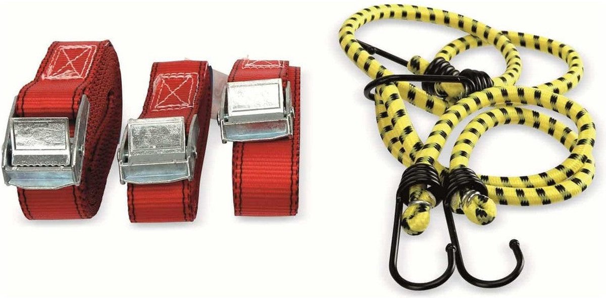 Dunlop Set Spanbanden En Snelbinders - 5-delig In Koffer - Verschillende Lengtes