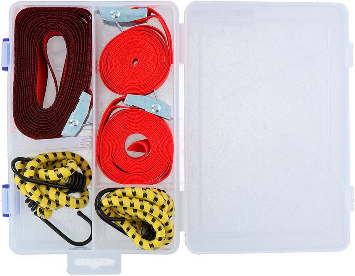 Dunlop Set Spanbanden En Snelbinders - 5-delig In Koffer - Verschillende Lengtes