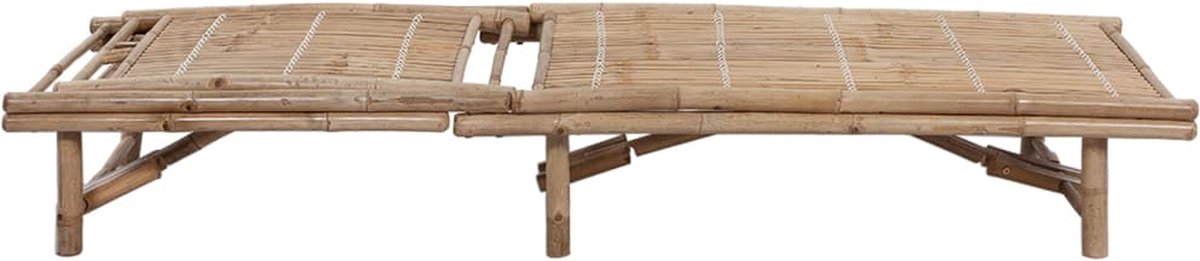 Vidaxl Ligbed Met Kussen Bamboe - Blauw